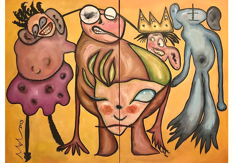 Little King Society Size: 200 in 150 Cm Material: Oil on canvas